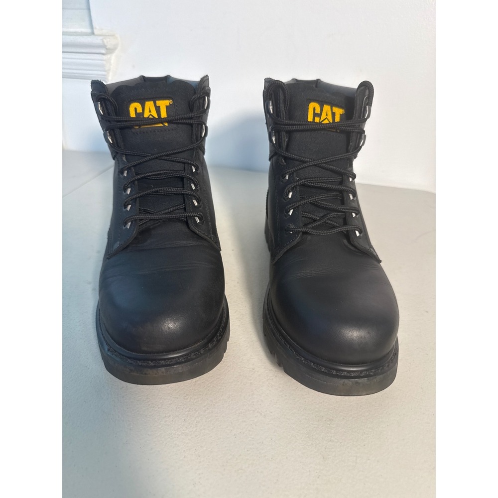 Caterpillar Second Shift Men Black Leather Work Boot Oil Resistant P70043. 111/2